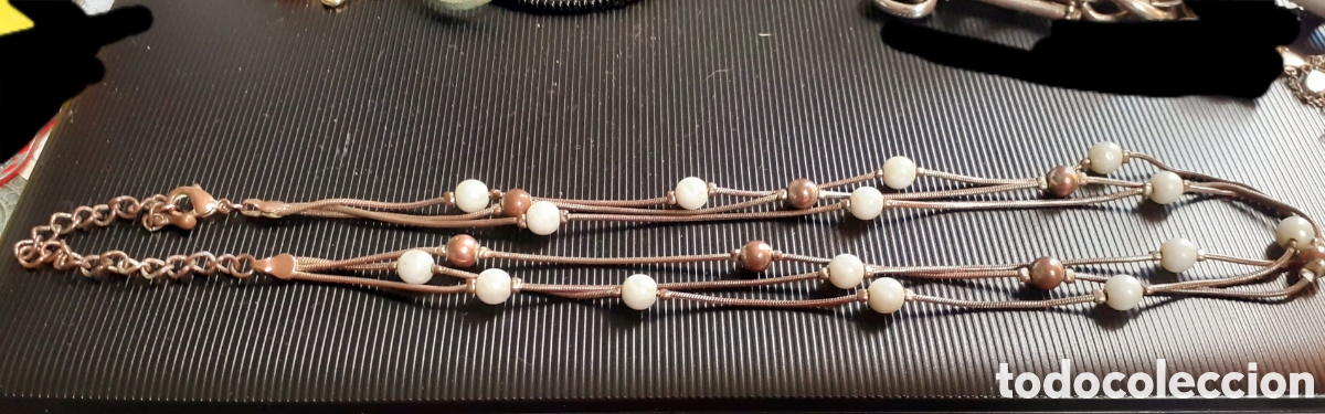 Joyeria: Colgante con perlas y cuentas en cobre - Foto 3