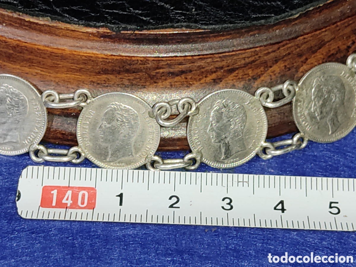 Joyeria: Pulsera de monedas de plata 25 c&eacute;ntimos 1954 de Venezuela. - Foto 3