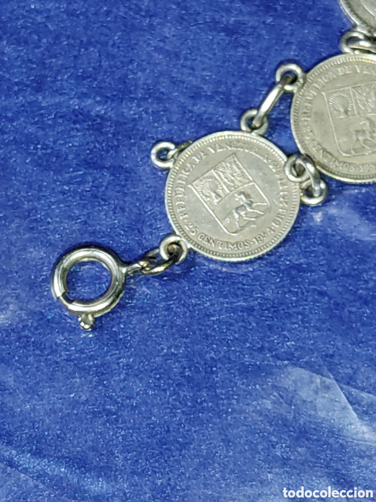 Joyeria: Pulsera de monedas de plata 25 c&eacute;ntimos 1954 de Venezuela. - Foto 5