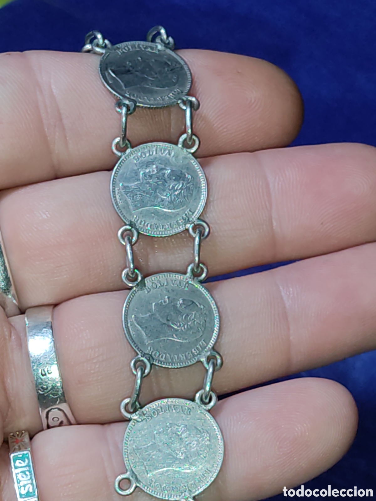Joyeria: Pulsera de monedas de plata 25 c&eacute;ntimos 1954 de Venezuela. - Foto 9