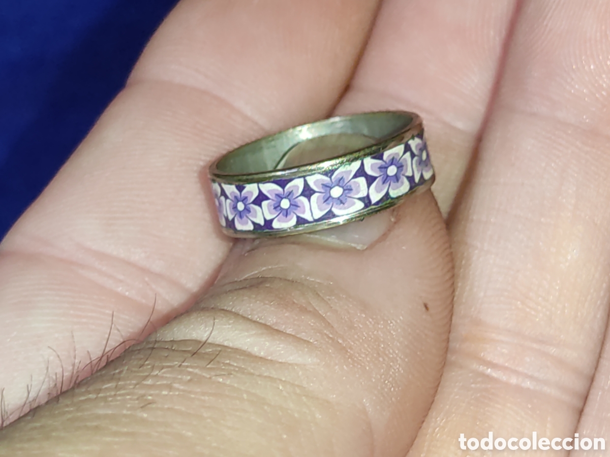 Joyeria: Anillo Vintage de metal plateado. - Foto 2