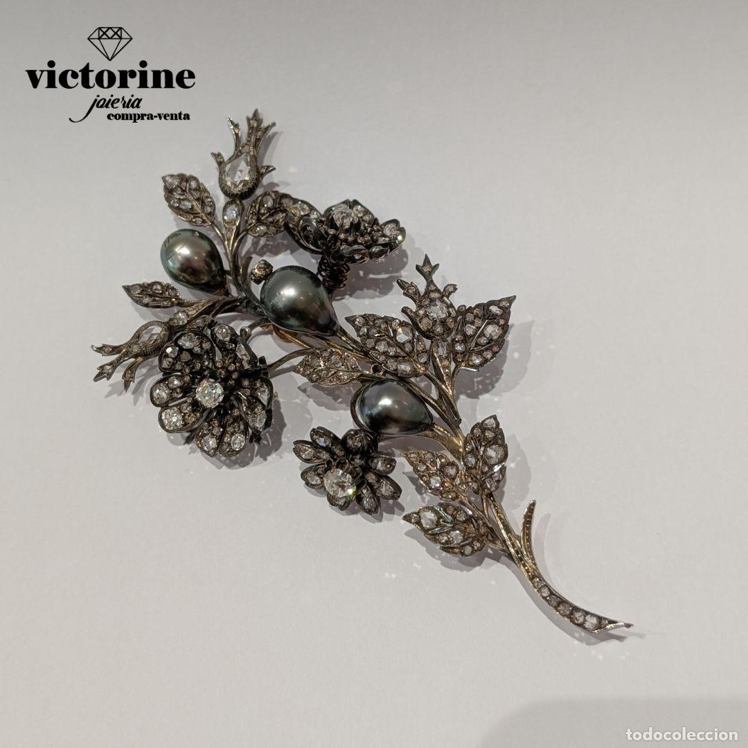 Joyeria: Broche floral en tembladera. Finales del S.XIX - Foto 1