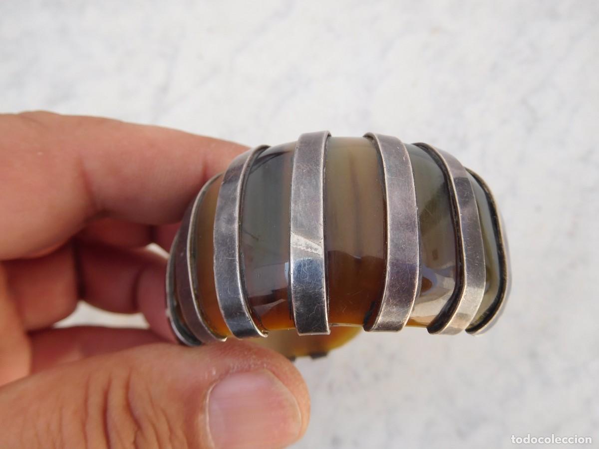 Joyeria: Pulsera antigua de cuerno y plata - Foto 6