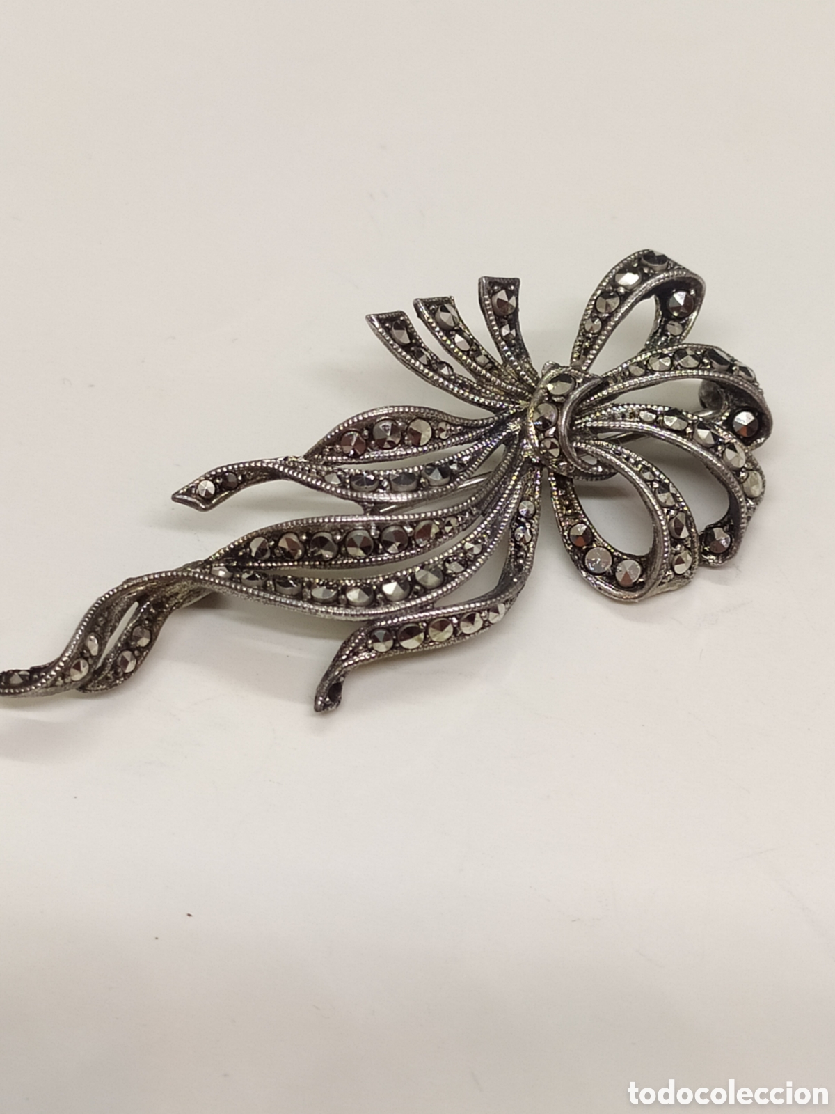Joyeria: Broche plata y marquesitas. Lazo - Foto 1