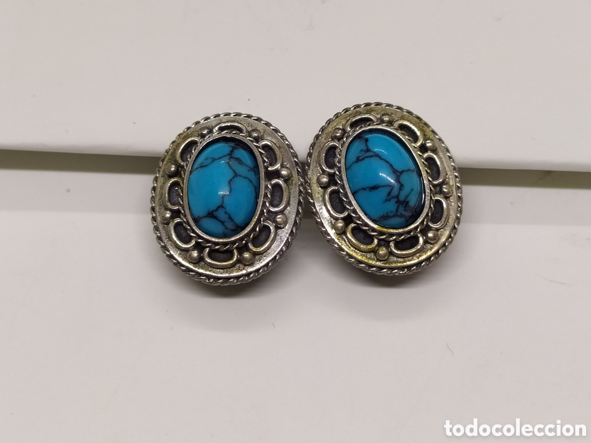 Joyeria: Pendientes plata y turquesa. - Foto 2