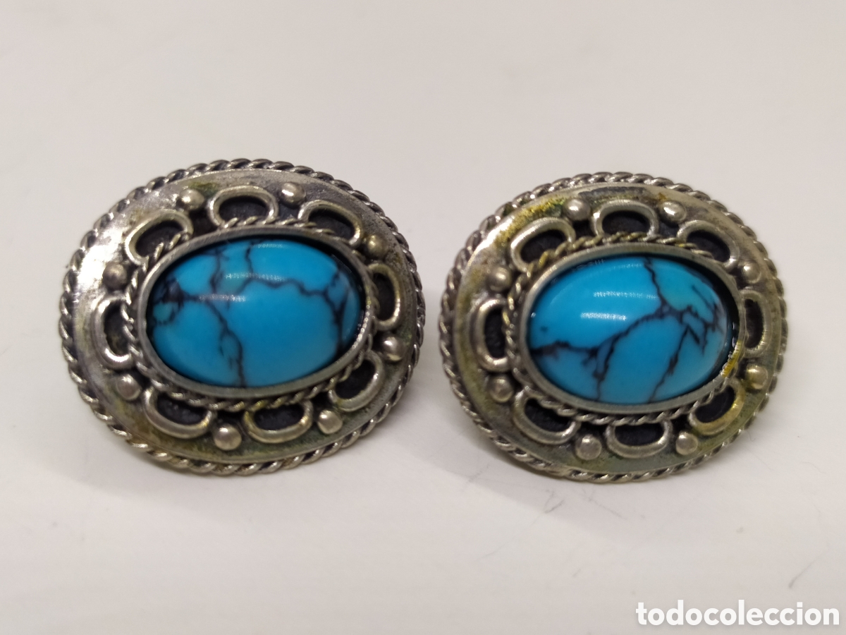 Joyeria: Pendientes plata y turquesa. - Foto 1