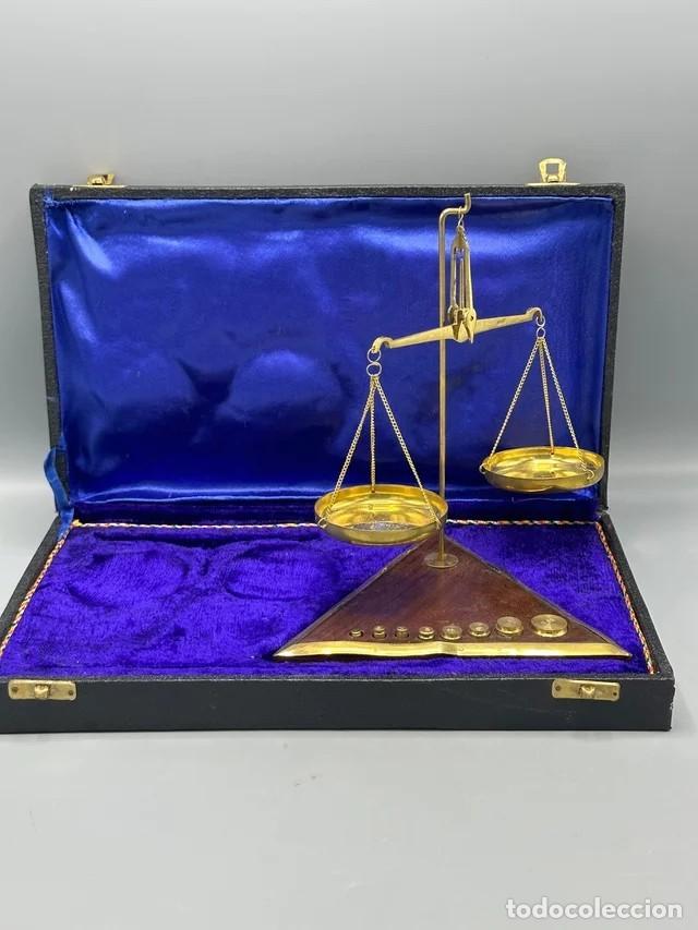 Joyeria: + ESTUCHE CON BALANZA QUILATERA COMPLETA CON TODOS LOS PESOS - Foto 1