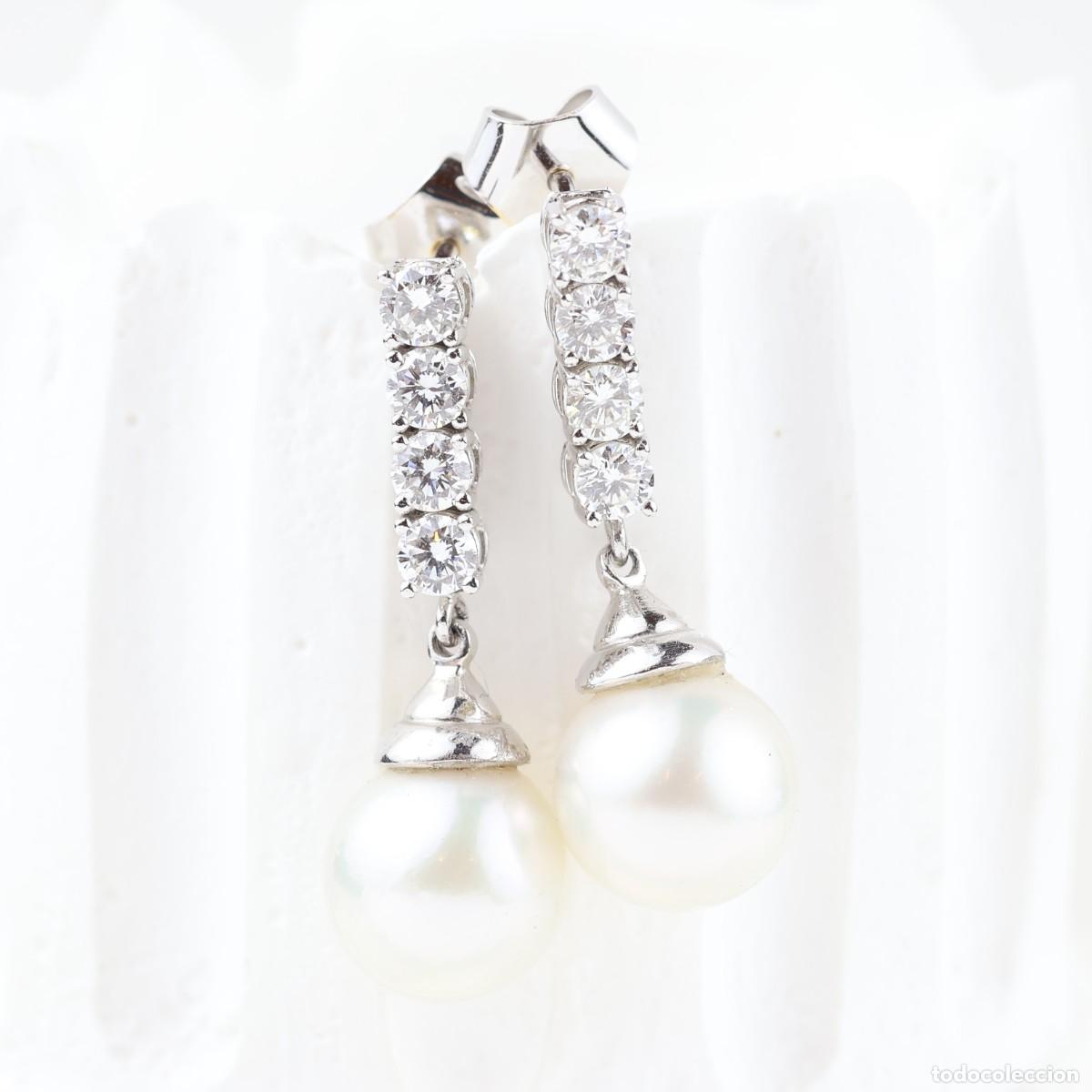Joyeria: Pendientes vintage con diamantes y perlas - Foto 2