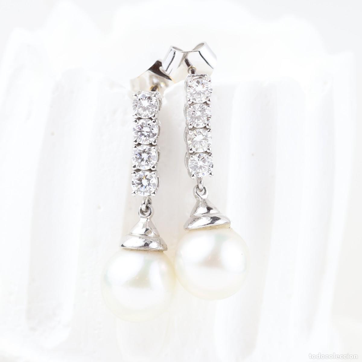 Joyeria: Pendientes vintage con diamantes y perlas - Foto 3