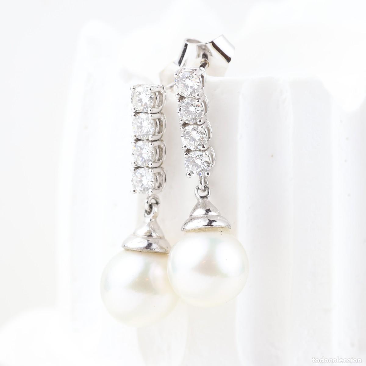 Joyeria: Pendientes vintage con diamantes y perlas - Foto 4