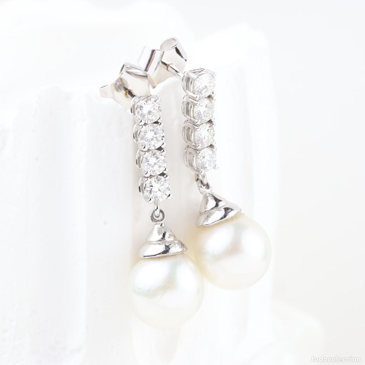 Joyeria: Pendientes vintage con diamantes y perlas - Foto 5