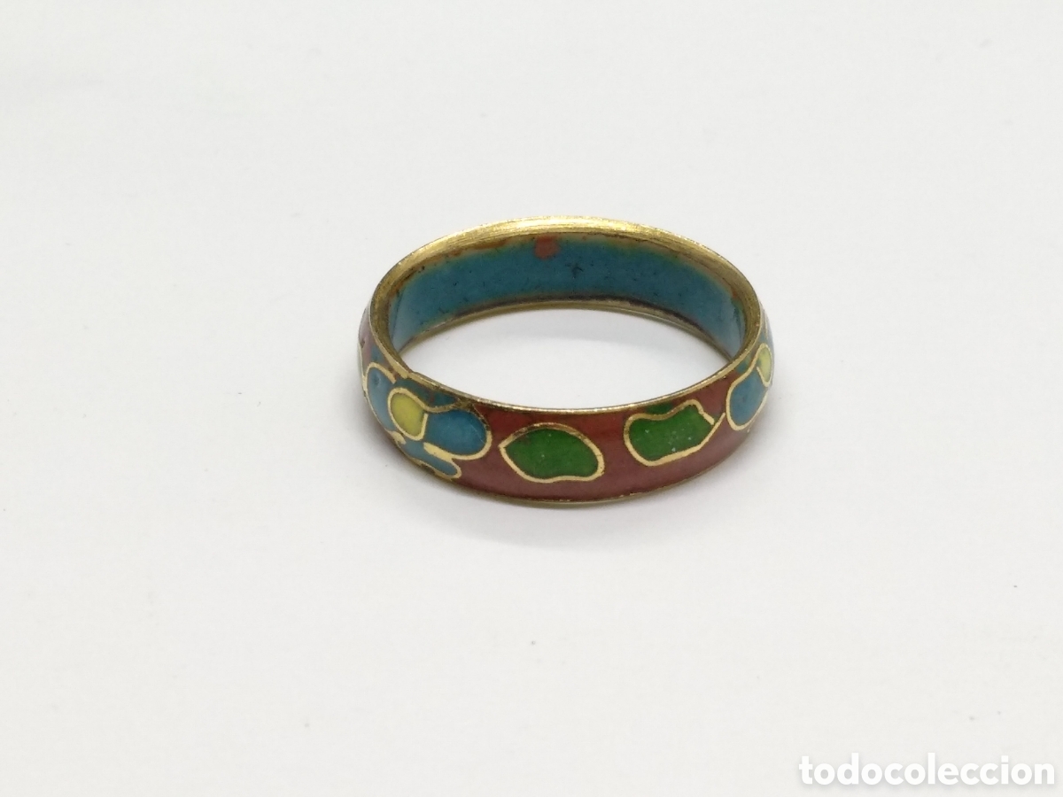 Joyeria: Anillo Vintage de cloisonne esmalte. - Foto 5