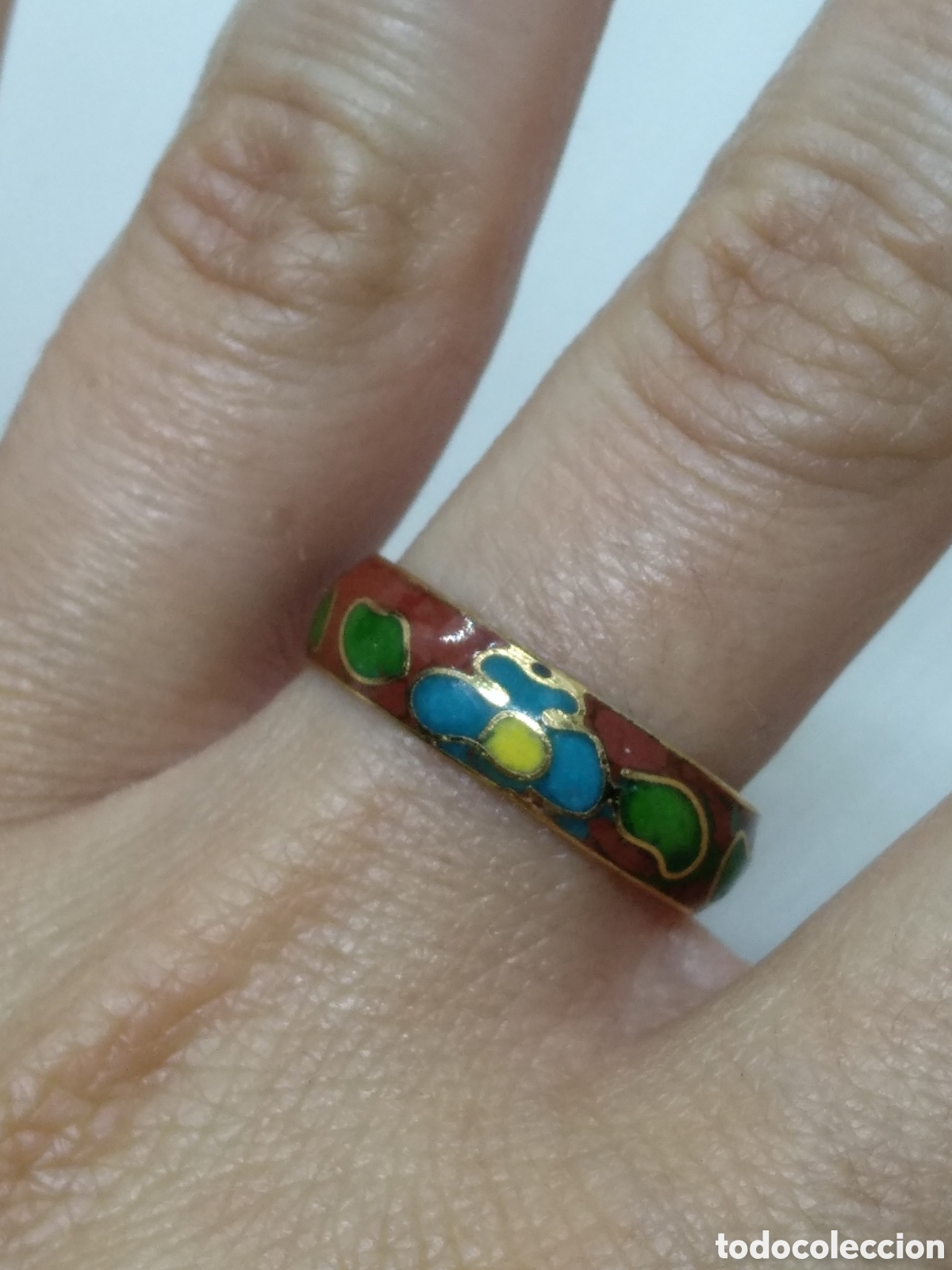 Joyeria: Anillo Vintage de cloisonne esmalte. - Foto 1