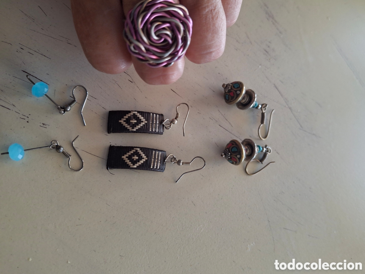 Joyeria: Pendientes y anillo de metal - Foto 1