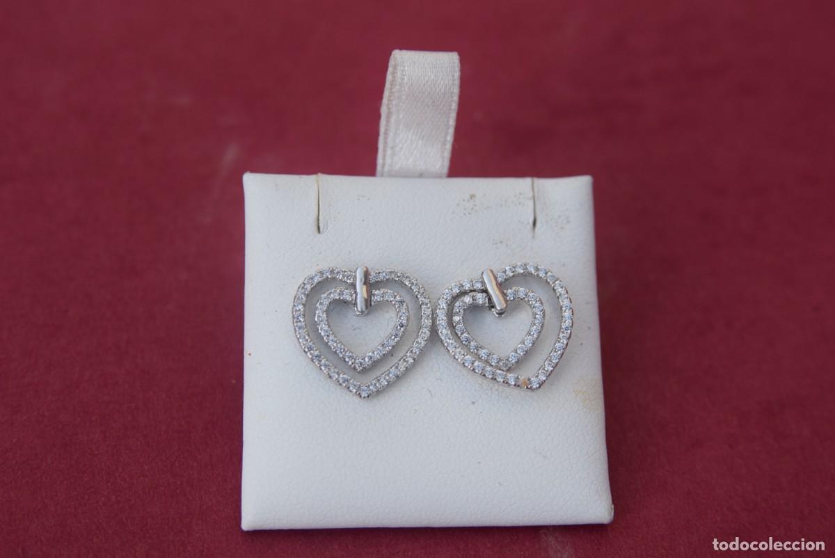 Joyeria: Pendientes de coraz&oacute;n de plata - Foto 1