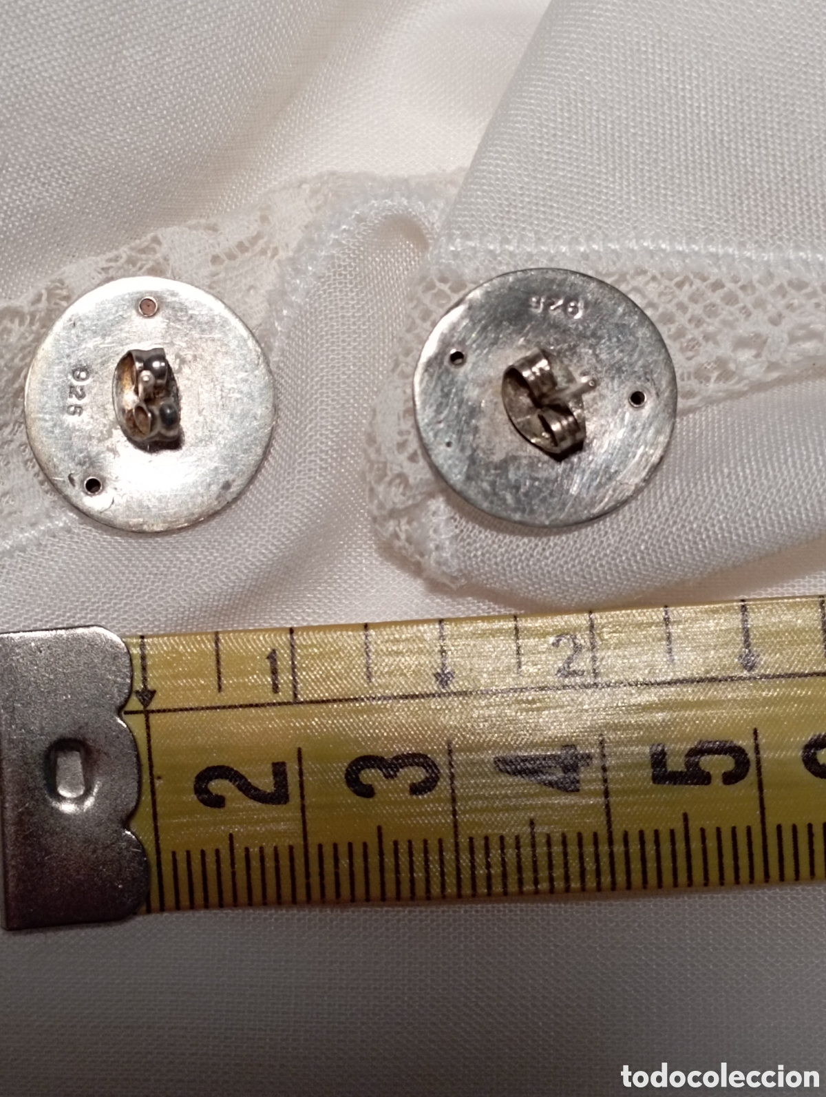 Joyeria: Pendientes de plata, en forma de bot&oacute;n. Plata 925 - Foto 4