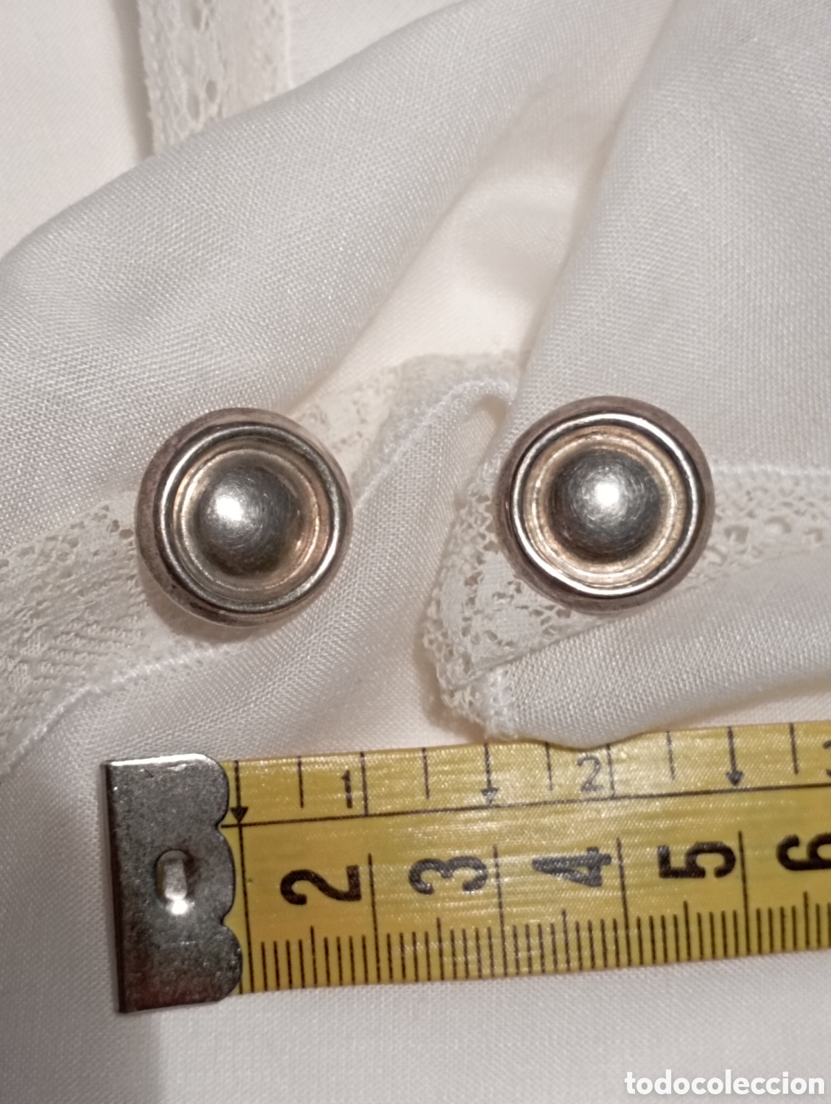 Joyeria: Pendientes de plata, en forma de bot&oacute;n. Plata 925 - Foto 6