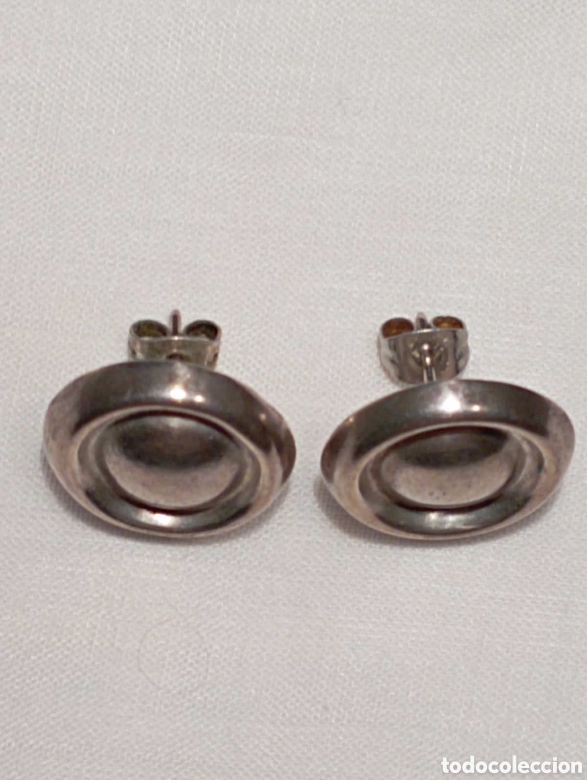 Joyeria: Pendientes de plata, en forma de bot&oacute;n. Plata 925 - Foto 2