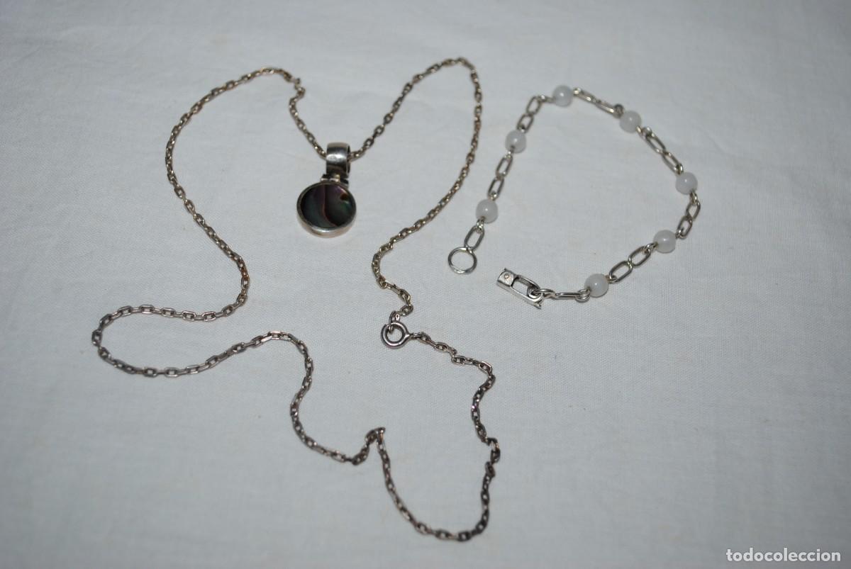 Joyeria: CADENA CON COLGANTE Y PULSERA DE PLATA . - Foto 1