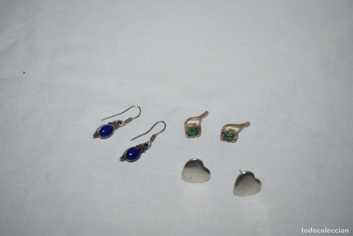 Joyeria: PENDIENTES DE PLATA TRES PARES . - Foto 1
