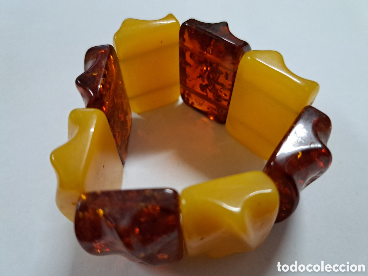 Joyeria: Pulsera de 8 piezas de ambar con 4 de ambar amarillo real - Foto 3