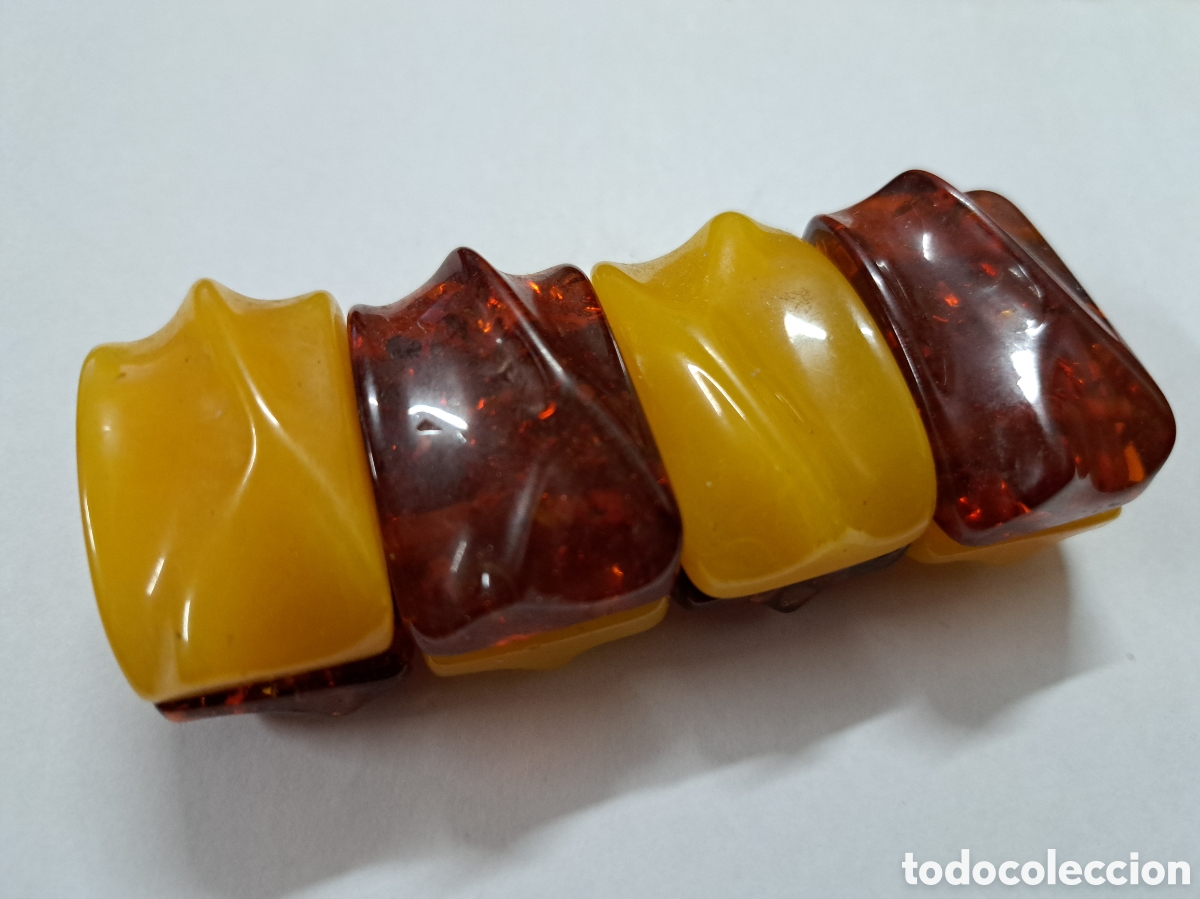 Joyeria: Pulsera de 8 piezas de ambar con 4 de ambar amarillo real - Foto 4