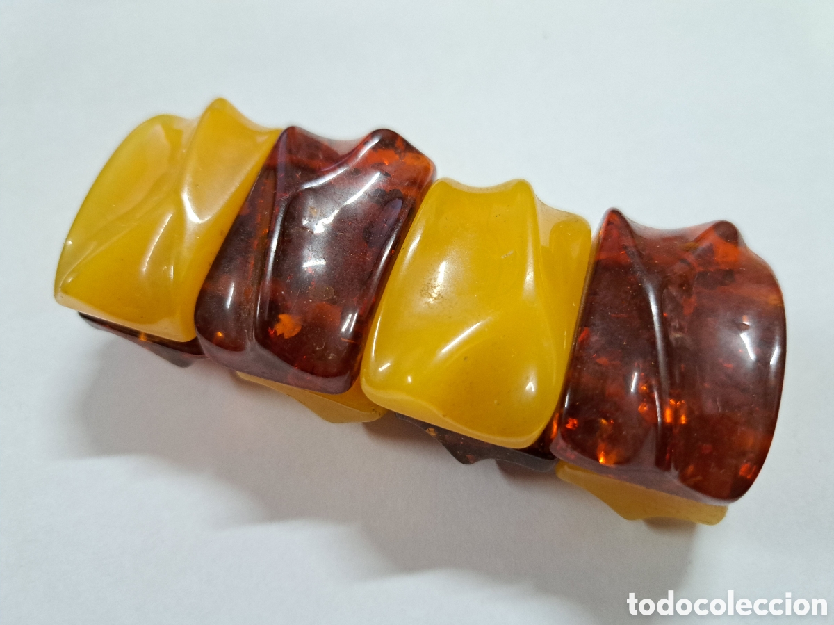Joyeria: Pulsera de 8 piezas de ambar con 4 de ambar amarillo real - Foto 5