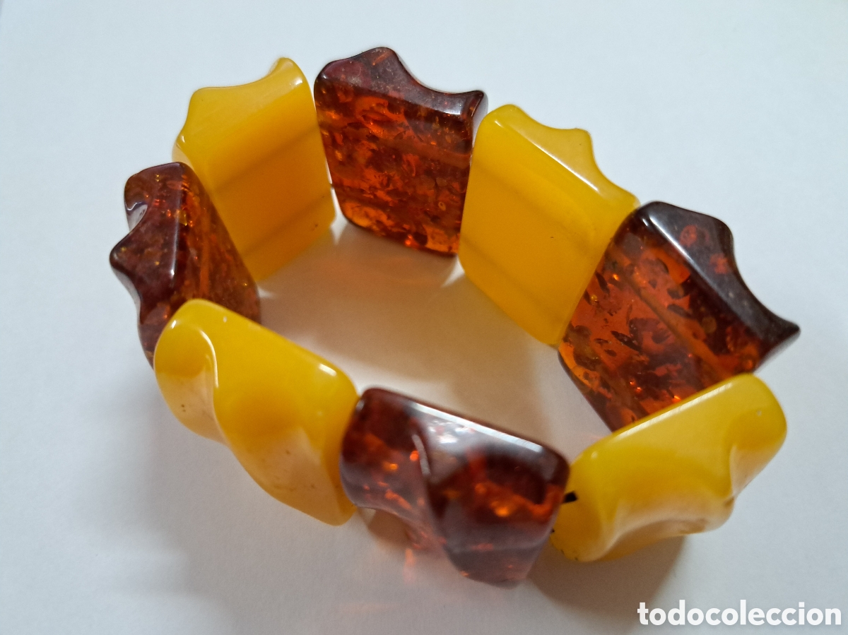 Joyeria: Pulsera de 8 piezas de ambar con 4 de ambar amarillo real - Foto 1