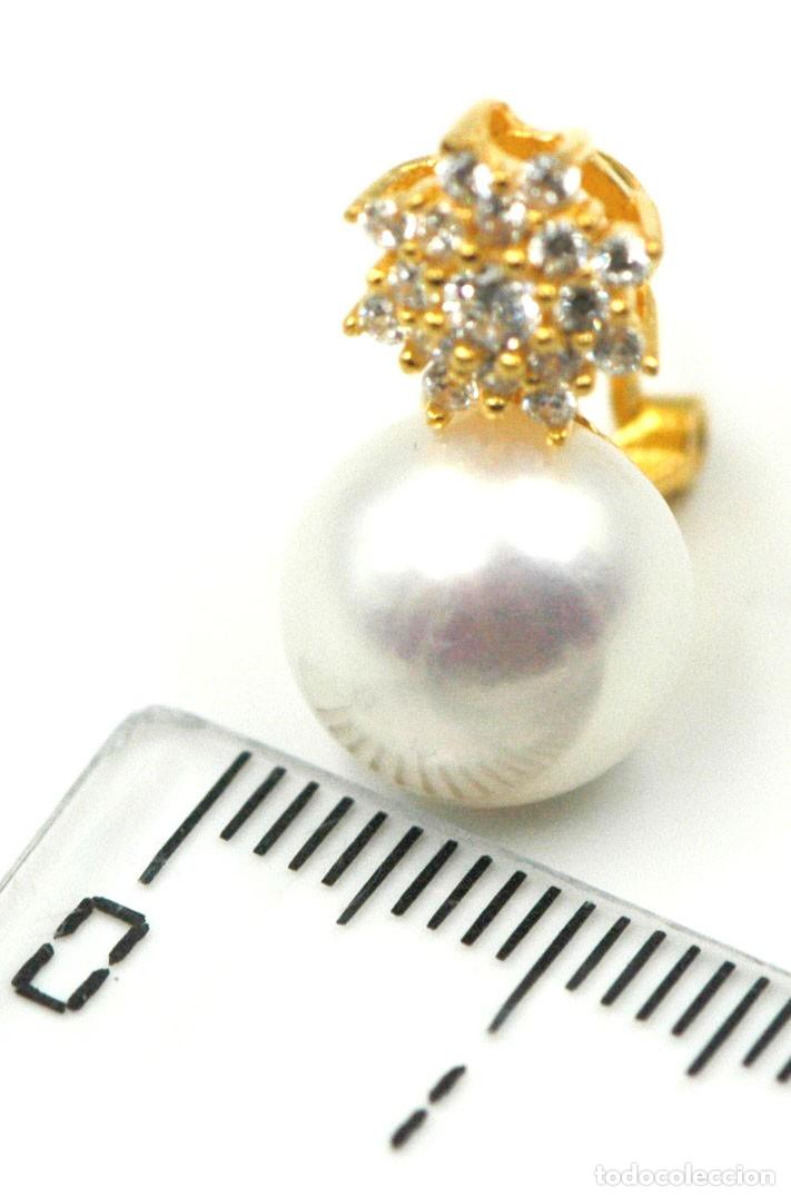 Joyeria: Pendientes perla, Plata dorada y circonitas, omega - Foto 3