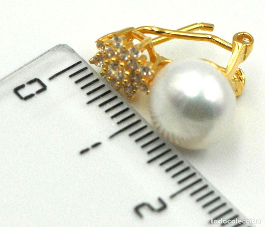 Joyeria: Pendientes perla, Plata dorada y circonitas, omega - Foto 4