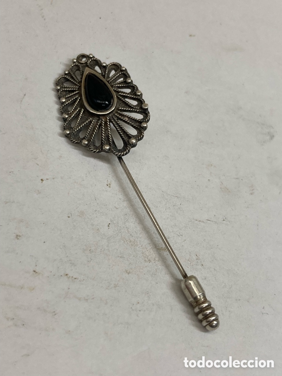 Joyeria: Broche aguja de plata engastado B169 - Foto 1