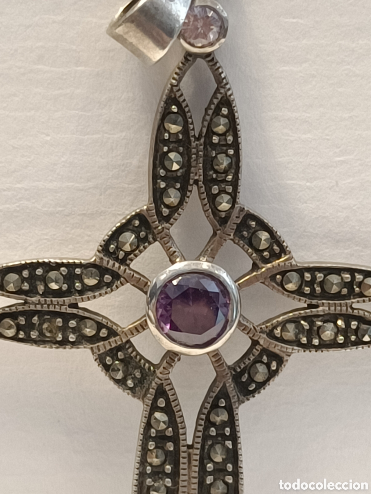 Joyeria: Cruz de plata y piedras de color. - Foto 6