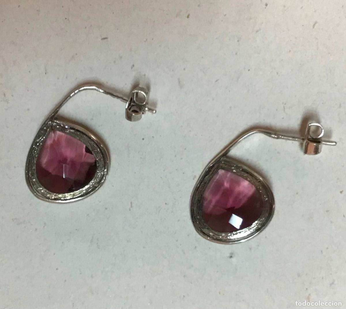 Joyeria: PENDIENTES ARO DE PLATA Y AMATISTA - Foto 2