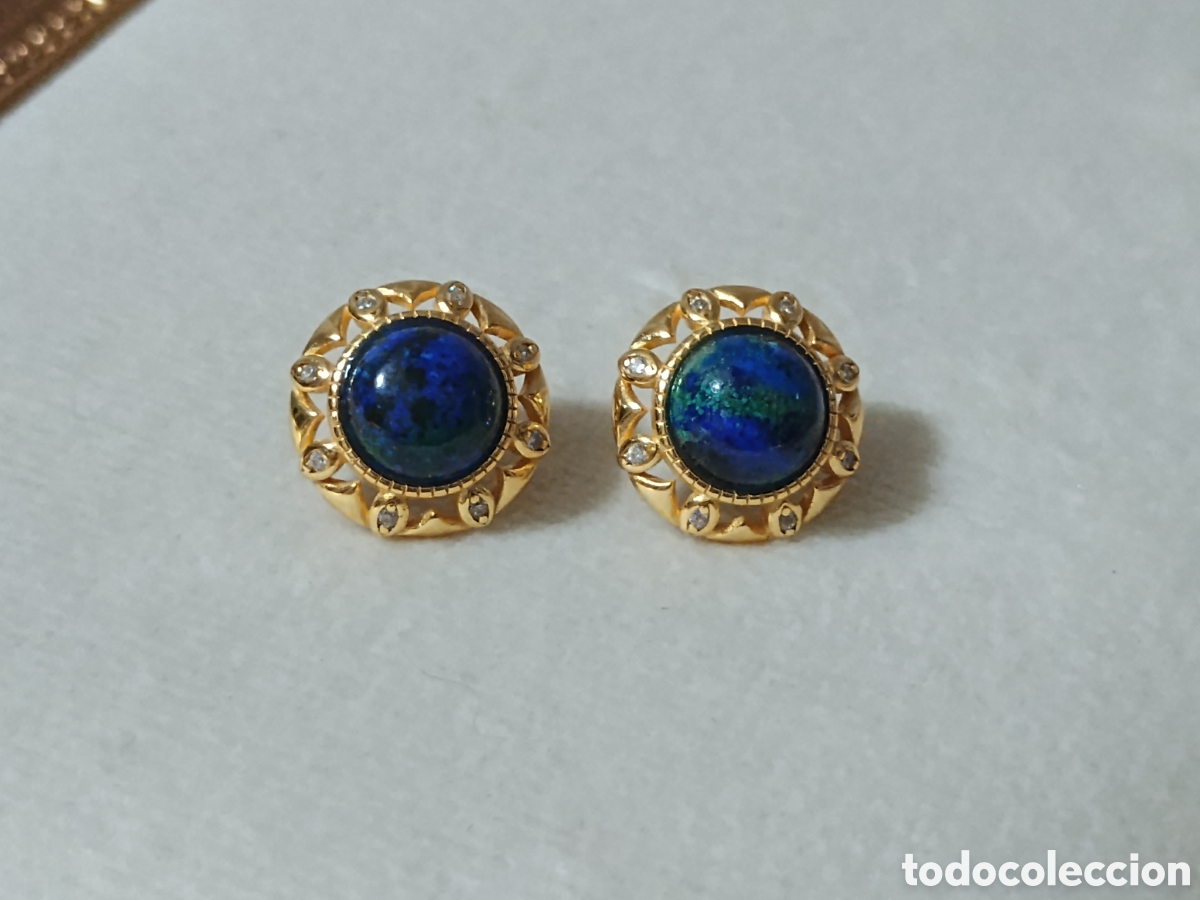 Joyeria: Pendientes azurita | Plata dorada - Foto 4
