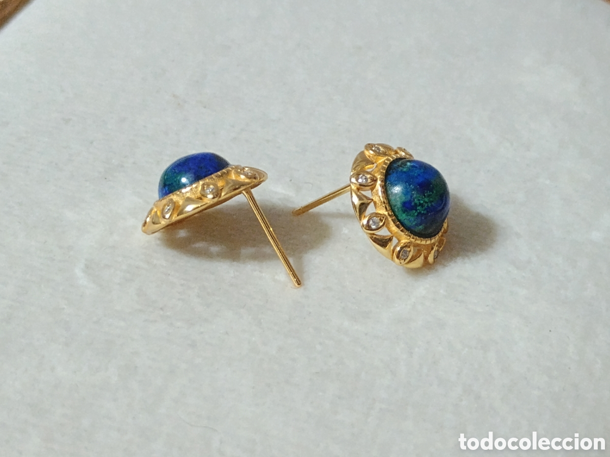 Joyeria: Pendientes azurita | Plata dorada - Foto 5