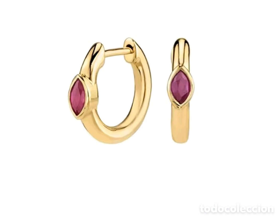 Joyeria: PRECIOSOS PENDIENTES DE PLATA CON RUBI. REF S6 EOS PENDIENTES 230625 - Foto 1
