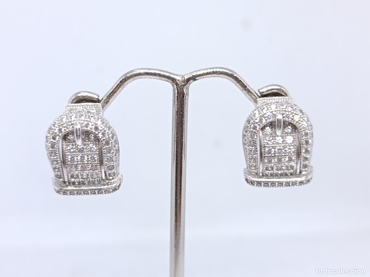 Joyeria: Maravillosos pendientes en plata de ley contrastada con forma de cintur&oacute;n - Foto 1