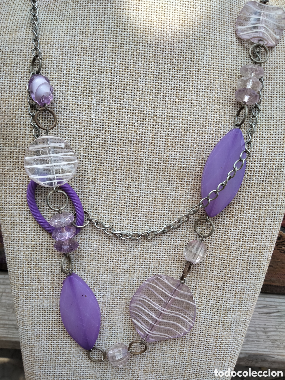 Joyeria: Collar vintage en tonos malvas - Foto 2