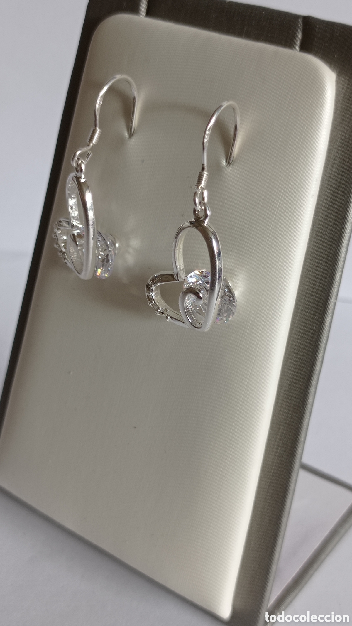 Joyeria: PENDIENTES / CON CIRCONITAS / Y FORMA DE CORAZON / EN PLATA - 925 - Foto 6
