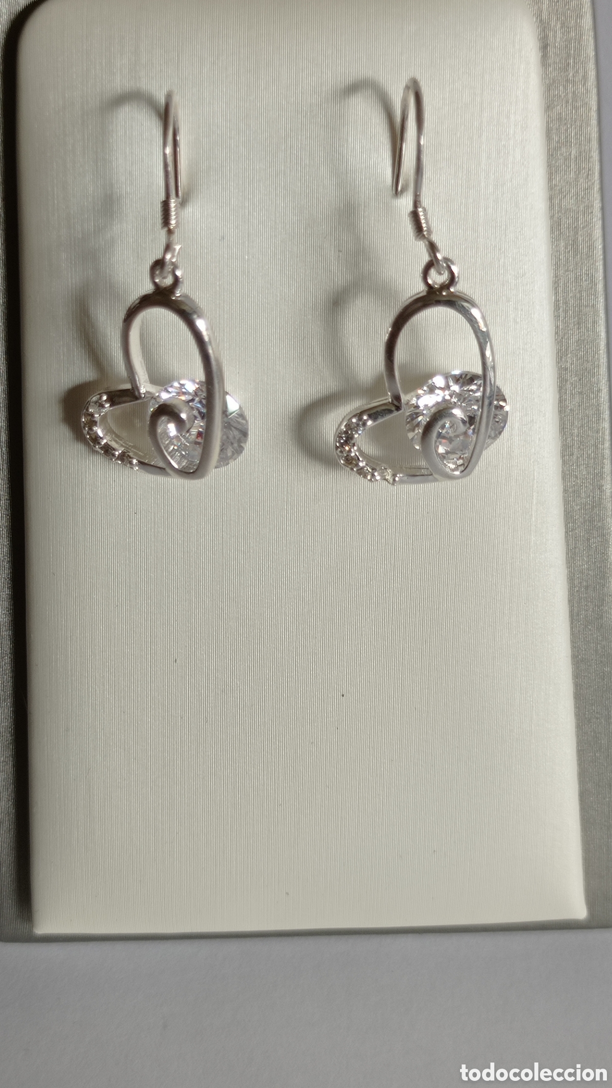 Joyeria: PENDIENTES / CON CIRCONITAS / Y FORMA DE CORAZON / EN PLATA - 925 - Foto 1