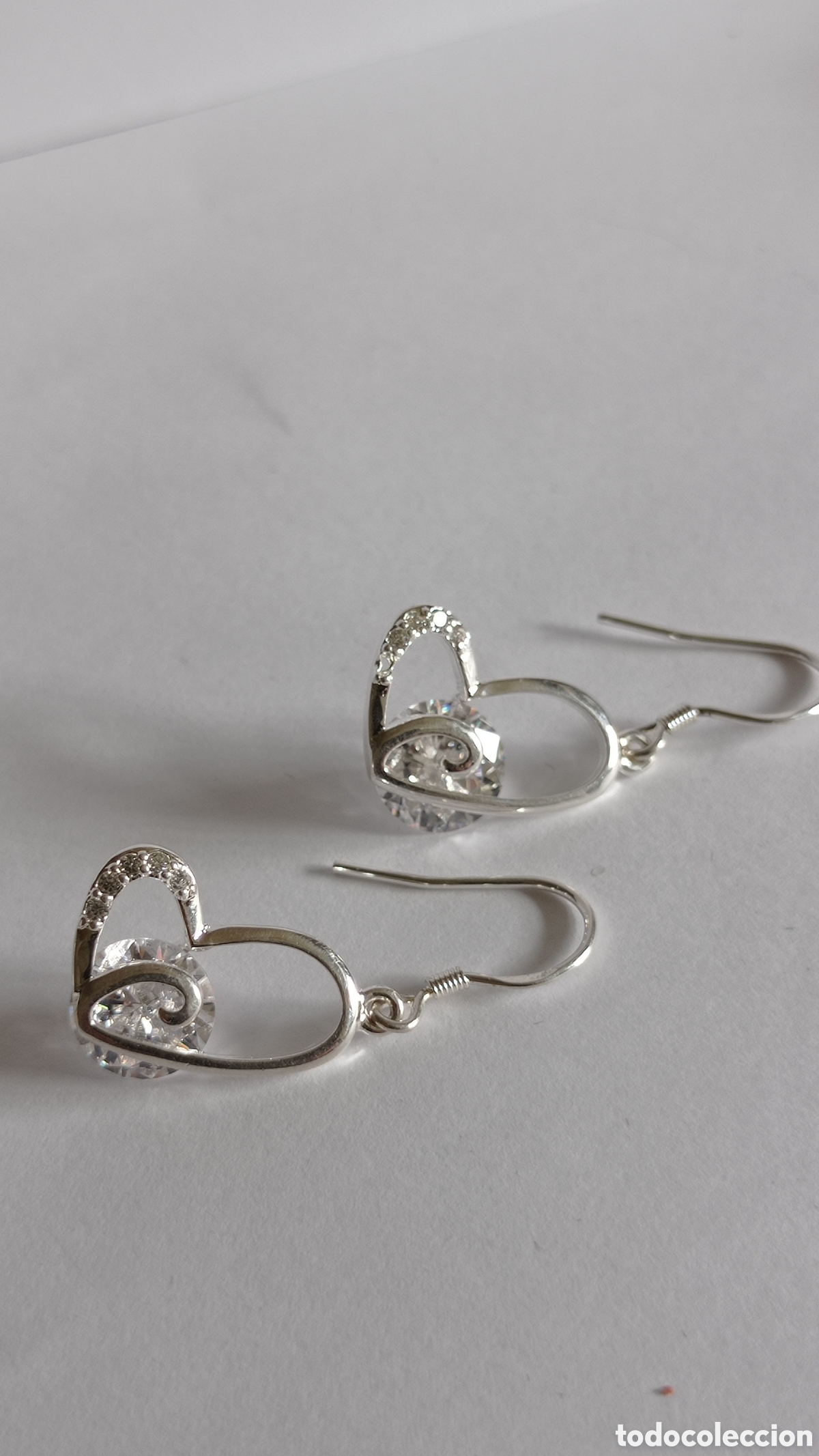 Joyeria: PENDIENTES / CON CIRCONITAS / Y FORMA DE CORAZON / EN PLATA - 925 - Foto 7