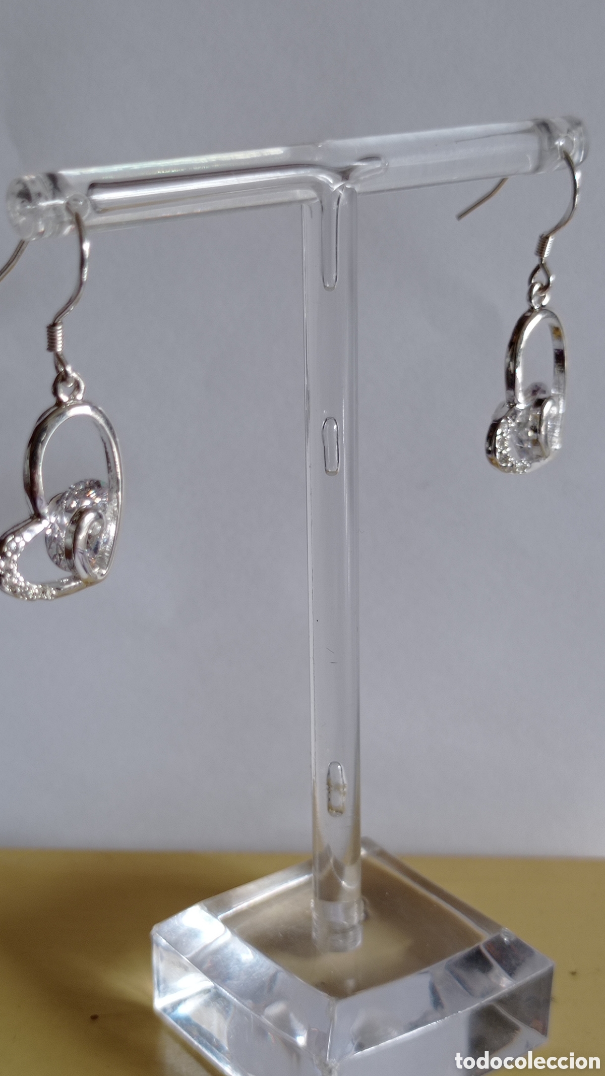 Joyeria: PENDIENTES / CON CIRCONITAS / Y FORMA DE CORAZON / EN PLATA - 925 - Foto 4