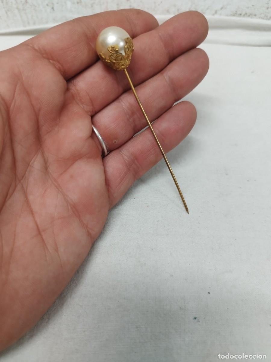 Joyeria: Antigua aguja con perla. - Foto 1