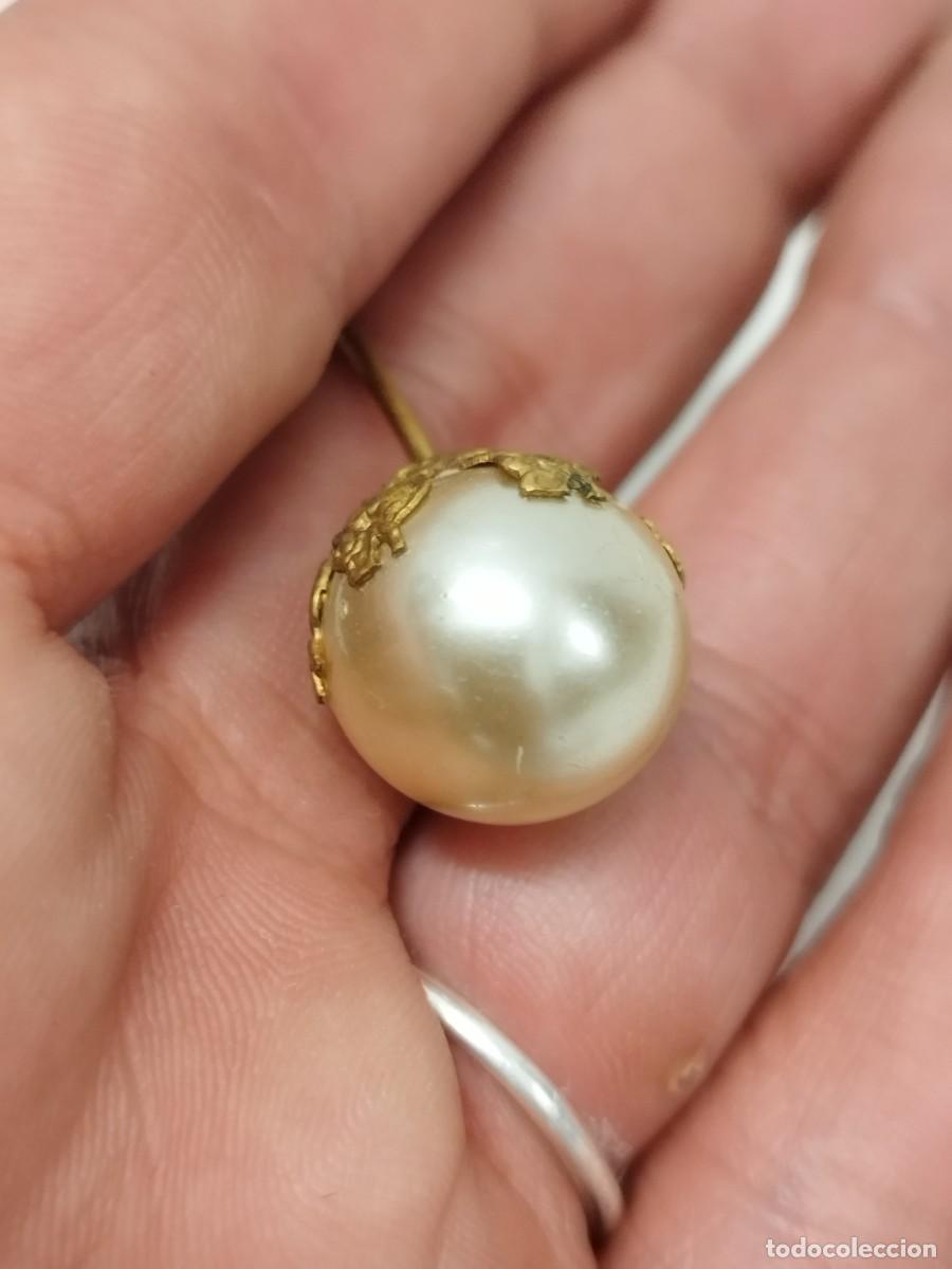 Joyeria: Antigua aguja con perla. - Foto 4