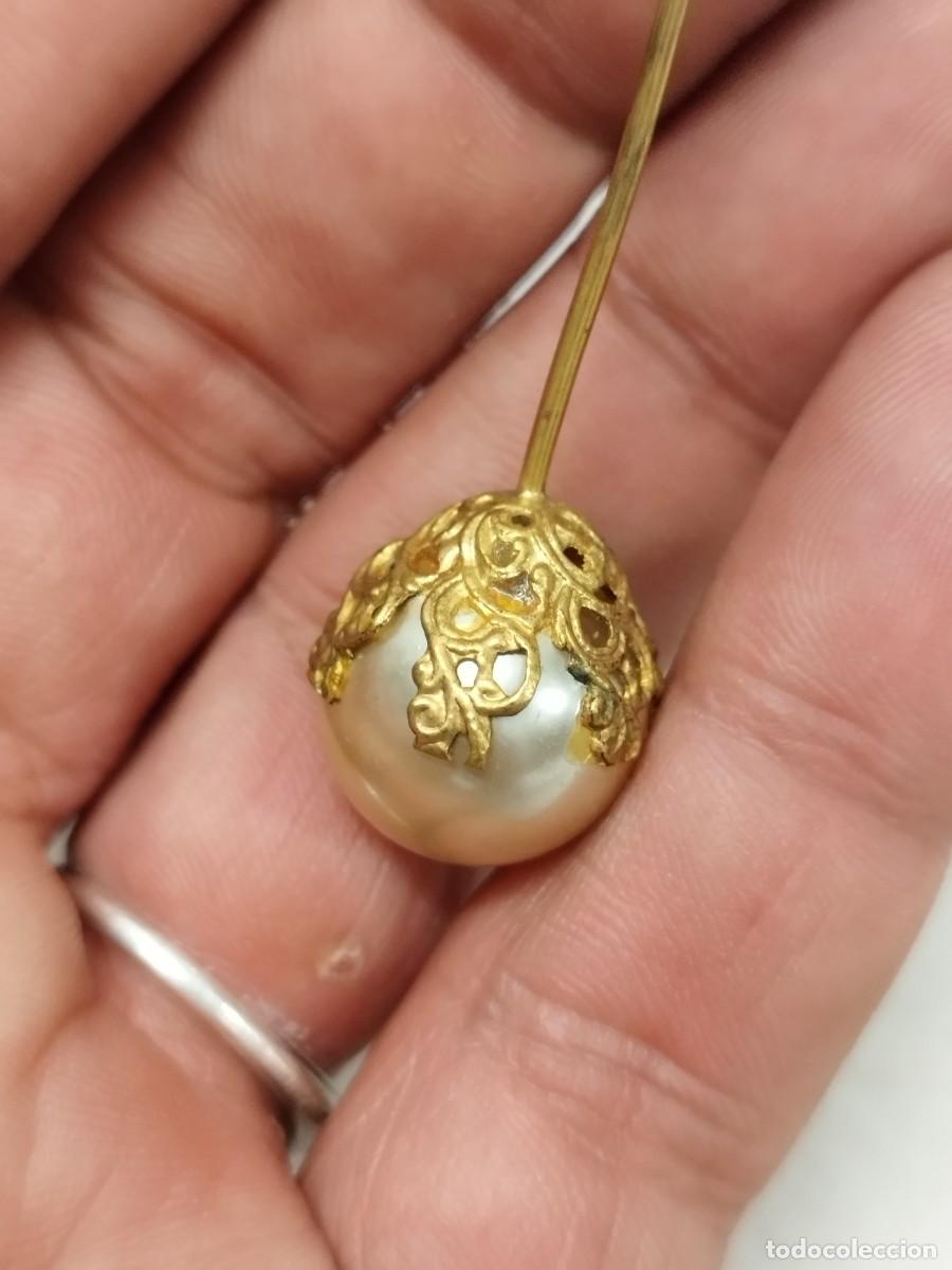 Joyeria: Antigua aguja con perla. - Foto 5