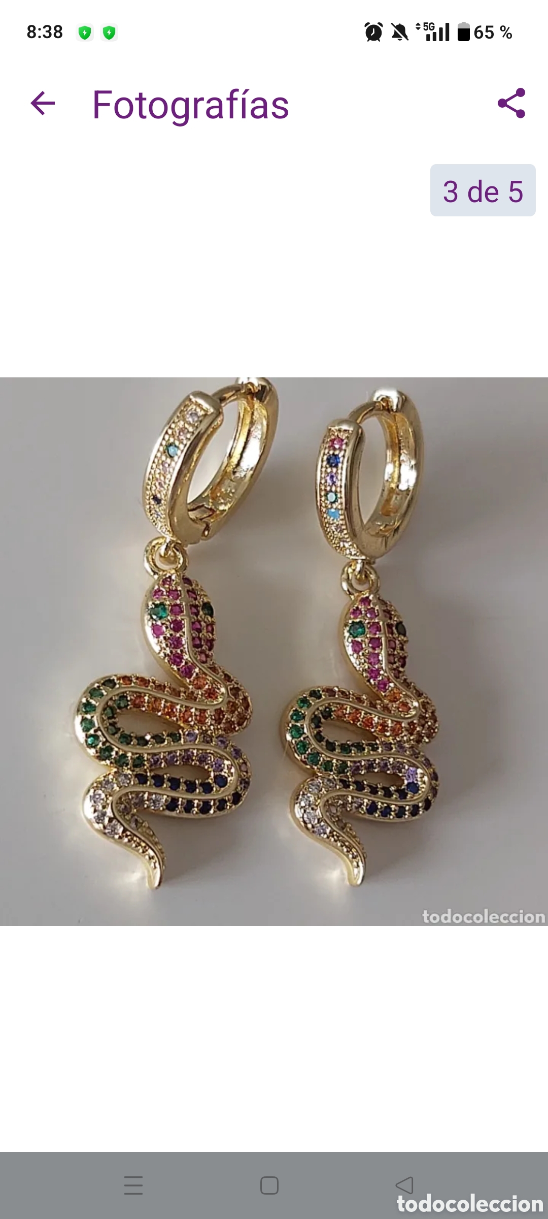 Joyeria: PRECIOSOS PENDIENTES EN FORMA DE SERPIENTE. REF S6 EOS PENDIENTES 240625 - Foto 2