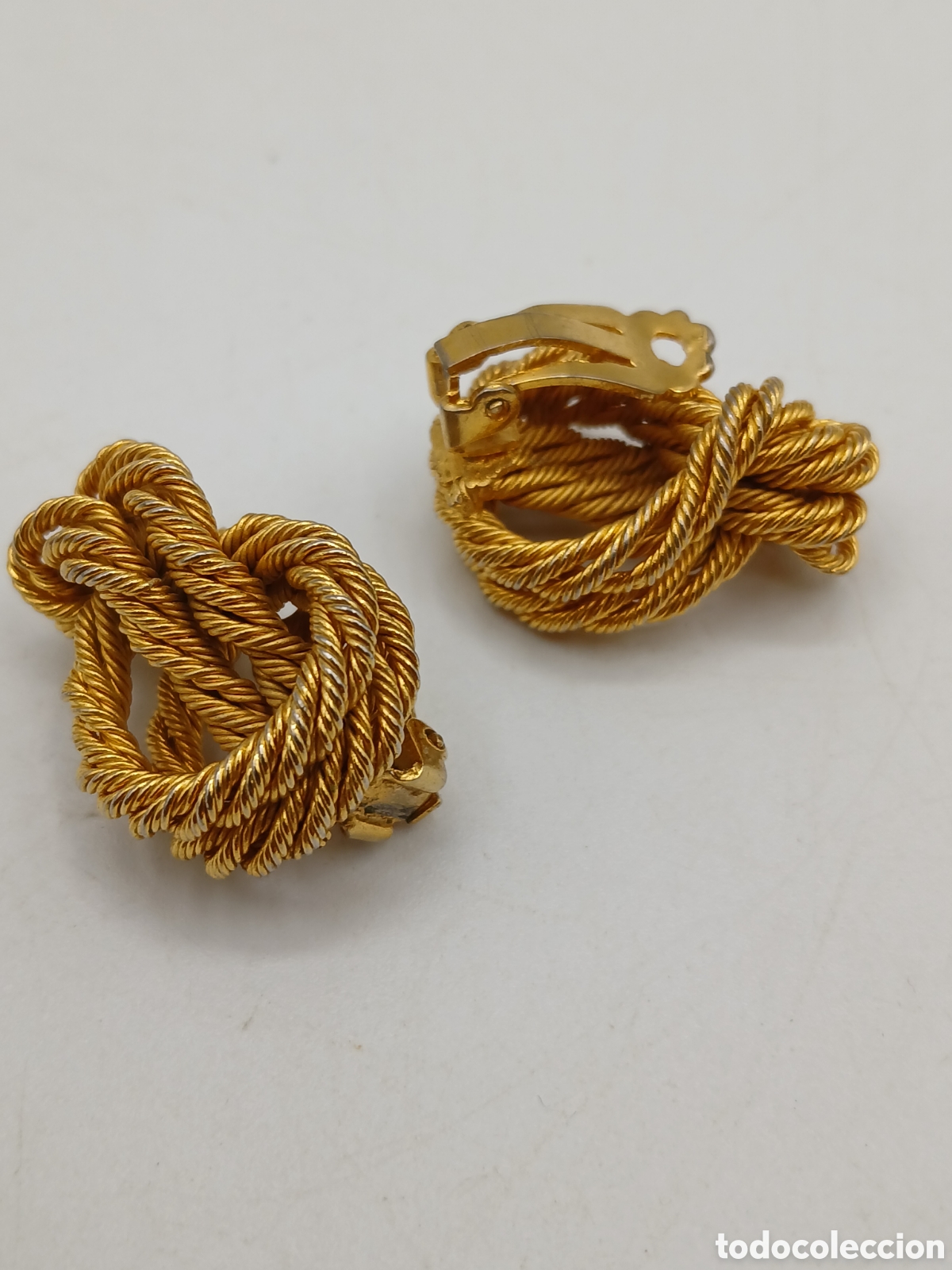 Joyeria: Pendientes metal dorado. Cierre clips - Foto 2