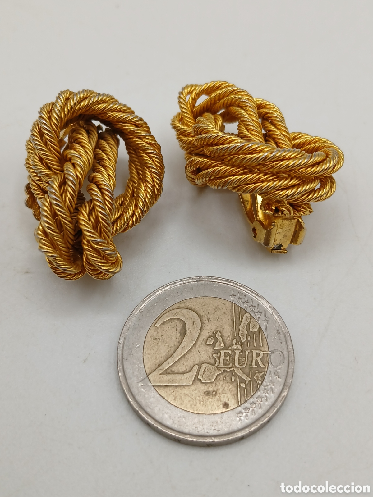Joyeria: Pendientes metal dorado. Cierre clips - Foto 3
