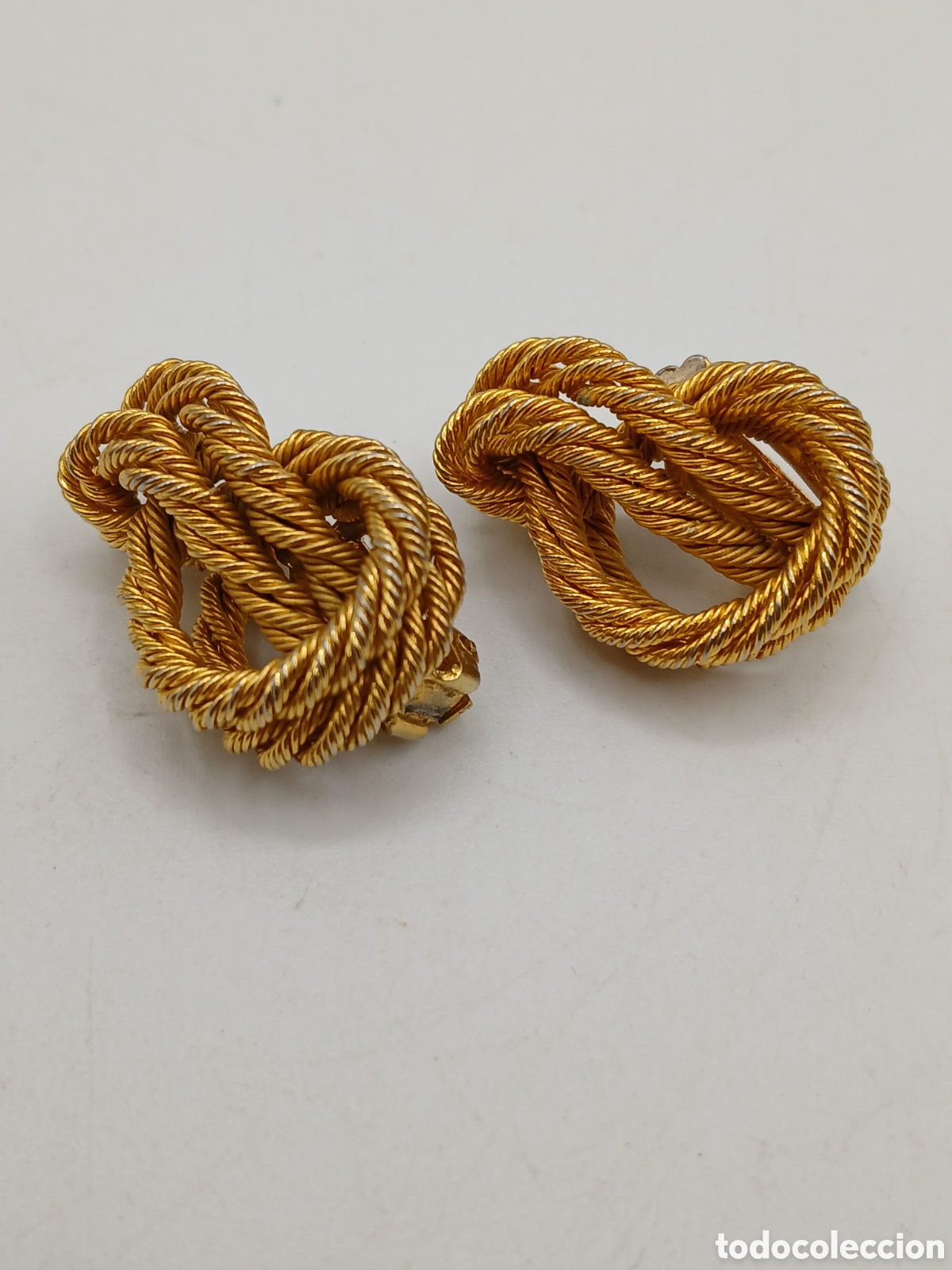 Joyeria: Pendientes metal dorado. Cierre clips - Foto 1