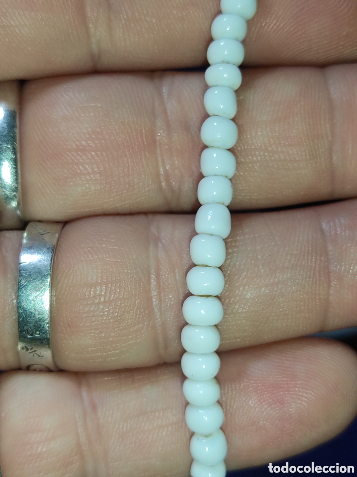 Joyeria: Pulsera de opalina blanca & Cristal.Vintage. - Foto 3